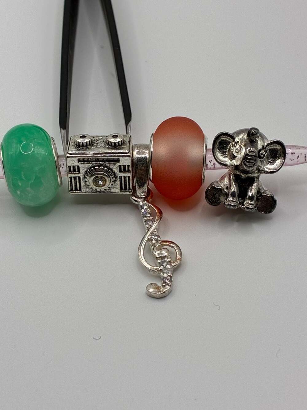 Style European Charm Bead Assortment With Elephant, Music Note, Camera, and Glas